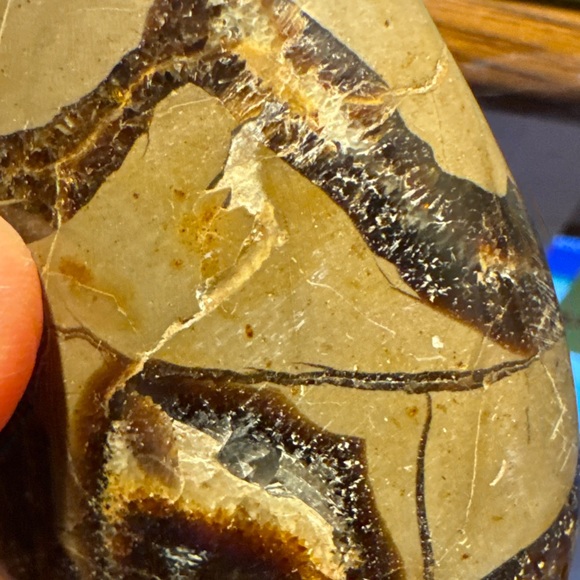 Beautiful Septarian heart shaped palm stone #3 - Picture 5 of 15